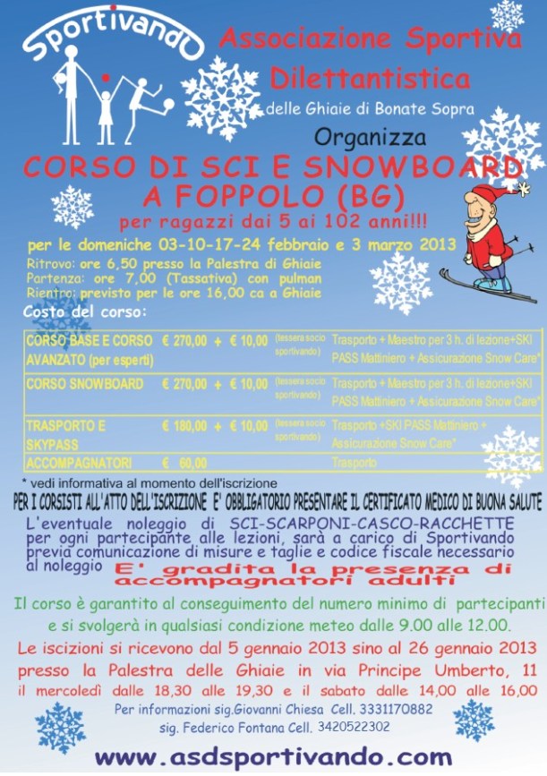 Foto volantino corso sci 2012-13