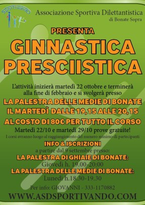 Volantino ginnastica presciistica